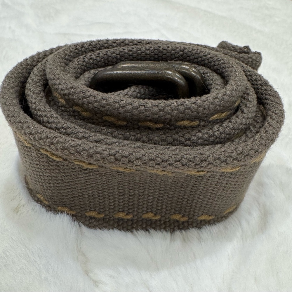 Brown 46” Woven Belt with Metal Buckle